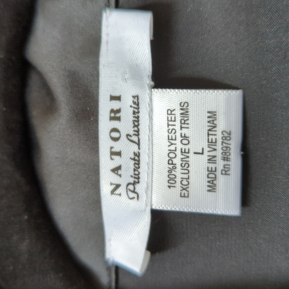 Natori Satin Black Button Up Pajama Top - Picture 11 of 12